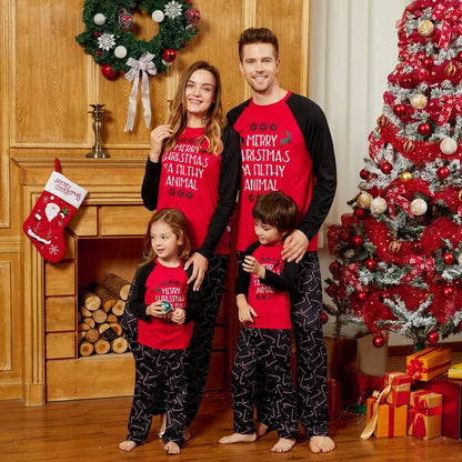 New Arrival Christmas Letter Print Family Matching Pajamas