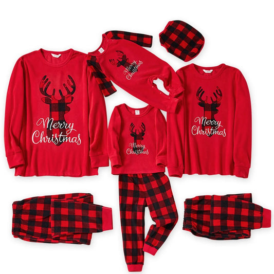 Christmas Deer and Letter Embroidered Long-sleeve