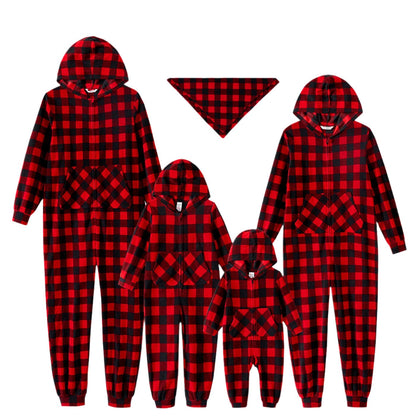 Christmas Family Matching Red Plaid Hooded