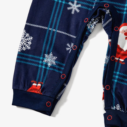 Christmas Santa & Snowflake Print Pajamas Sets