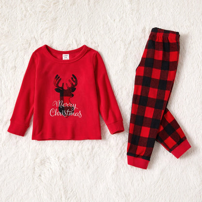 Christmas Deer and Letter Embroidered Long-sleeve