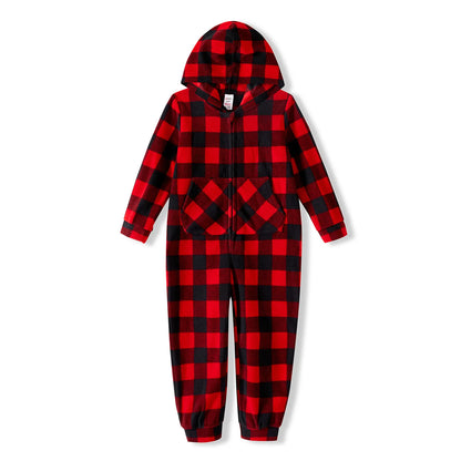 Christmas Family Matching Red Plaid Hooded