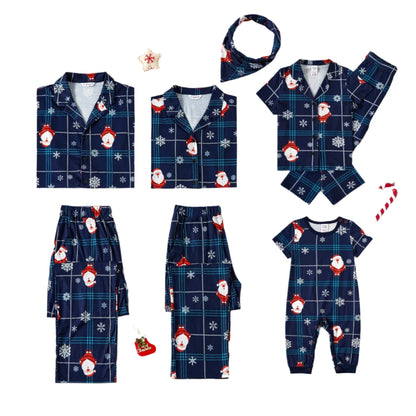 Christmas Santa & Snowflake Print Pajamas Sets