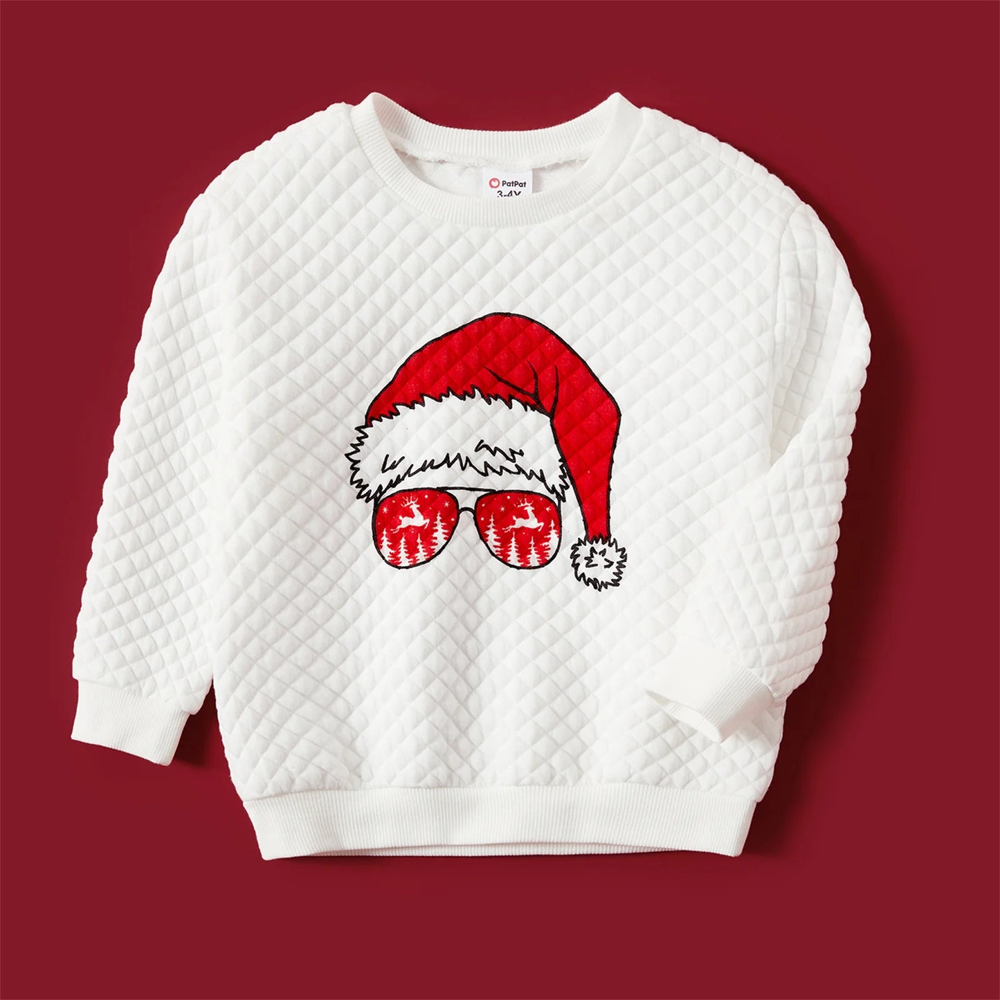 Christmas Graphic Print White Family Matching Long-sleeve