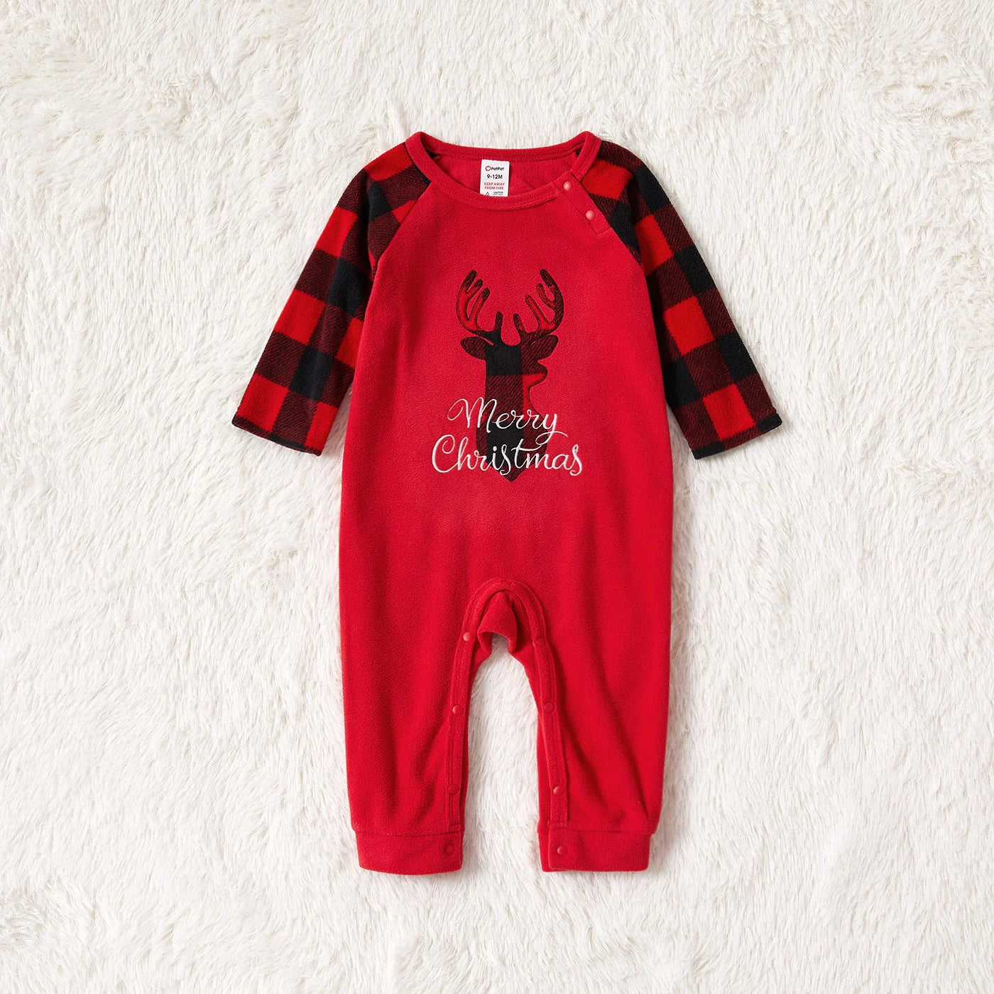 Christmas Deer and Letter Embroidered Long-sleeve